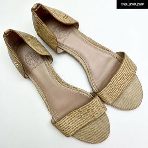Tory Burch Women's Savannah D'orsay Flat Sandals in Trench Tan size 8 Shoes